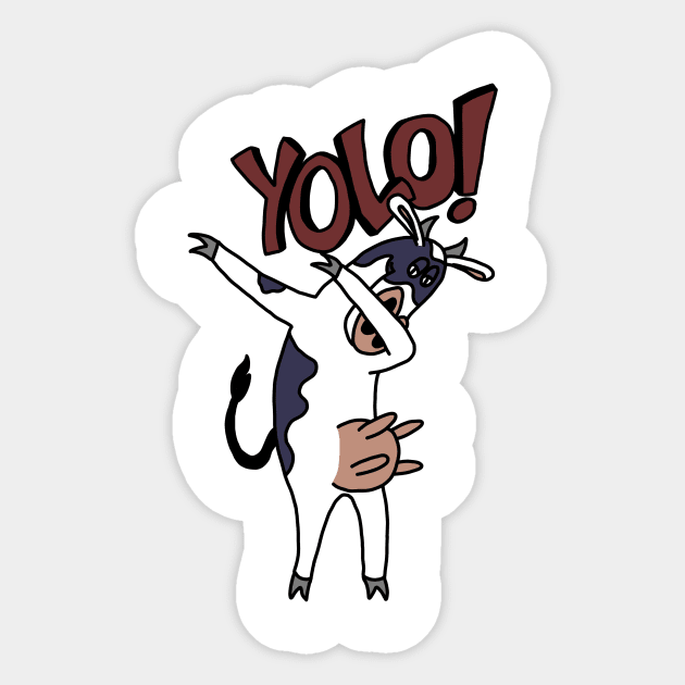 Yolo Dab Cow Sticker by T-Shirts by Elyn FW